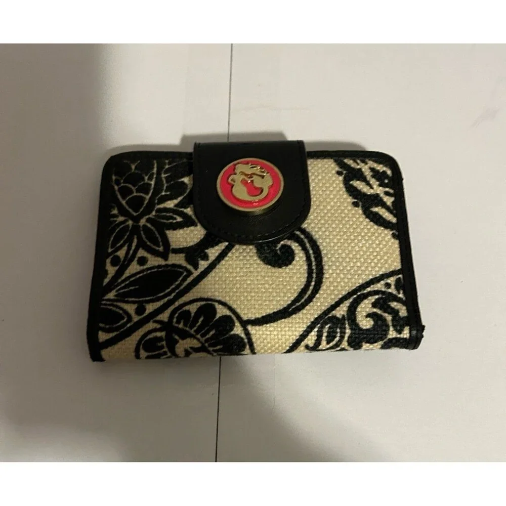 Spartina 449 Black and Cream Floral Wallet